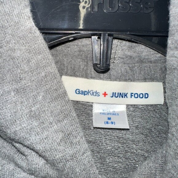 Gap Kids Junk Food Heather Gray Black Crown Basquiat Knit Pullover Hoodie Size M - Picture 3 of 4